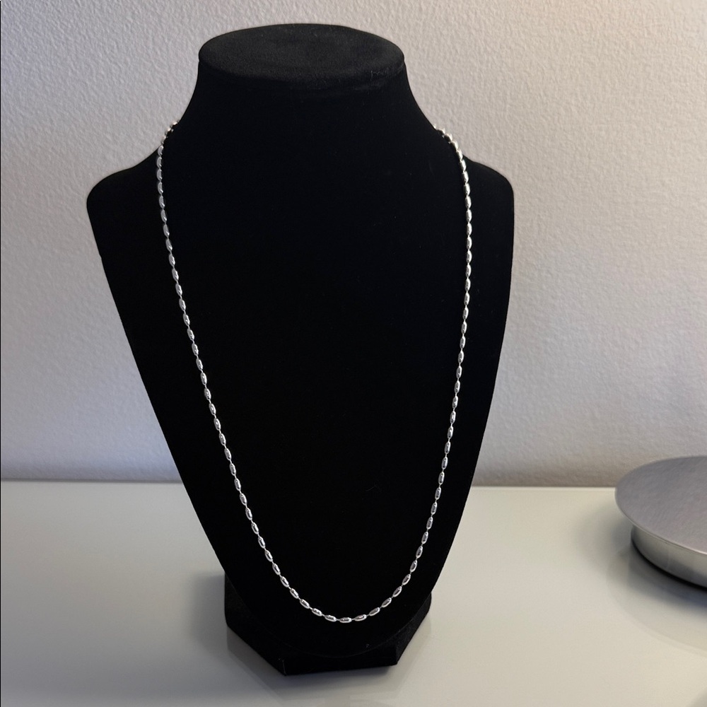 Classic Silver Rope Chain Necklace - Silver